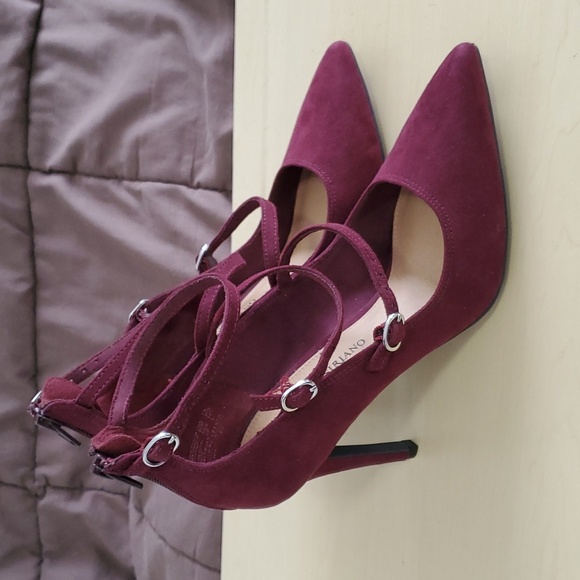 Christian Siriano Faux Suede 4" Strapy Heels, Size 7.5 - Picture 2 of 6